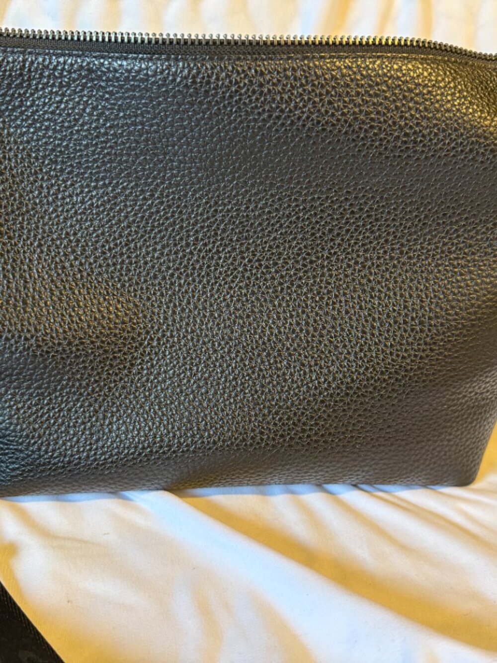Coach Top Zip Messenger Bag - CBF03 in Black Pebbled Leather w/ Adjustable Strap - Picture 5 of 13